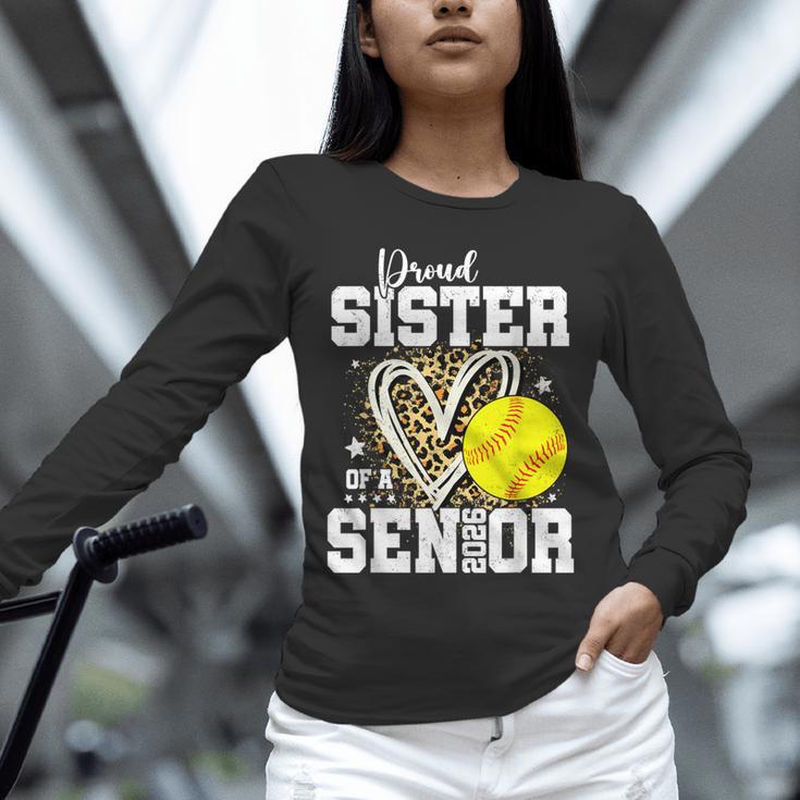 Proud Sister Of A 2026 Senior Softball Graduation Leopard Unisex Long Sleeve T-Shirt
