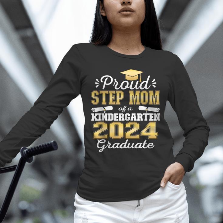 Proud Step Mom Of Kindergarten Graduate 2024 Graduation Step Unisex Long Sleeve T-Shirt
