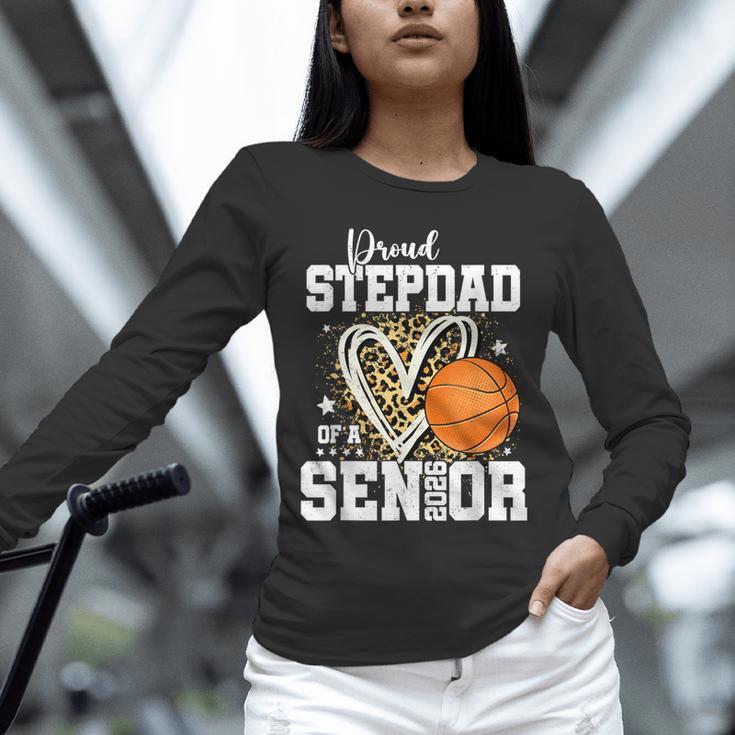 Proud Stepdad Of A 2026 Senior Basketball Graduation Leopard Unisex Long Sleeve T-Shirt