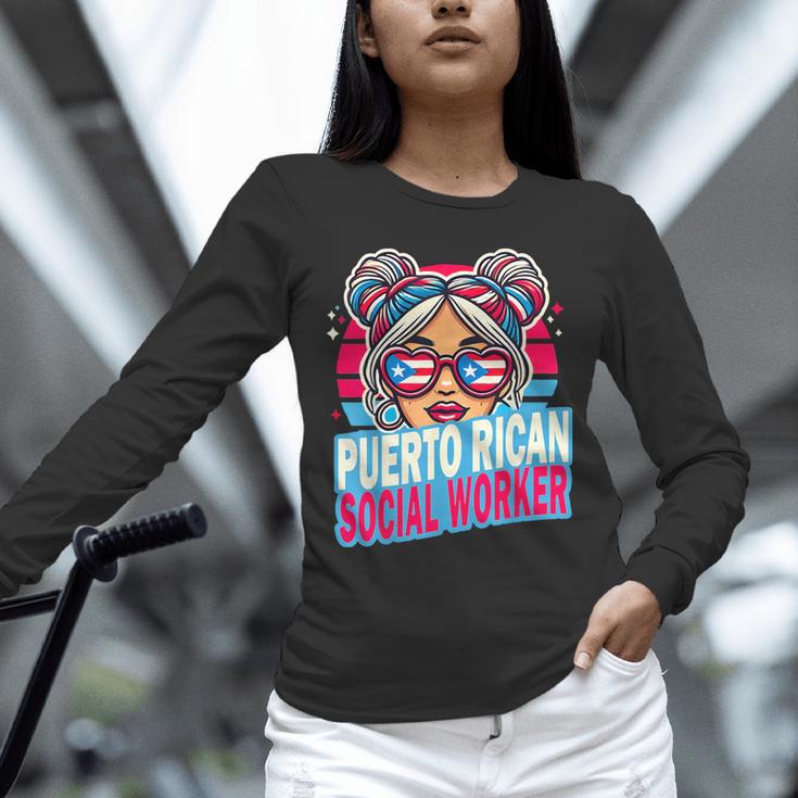 Puerto Rican Latina Social Worker MSW Masters Graduation Unisex Long Sleeve T-Shirt