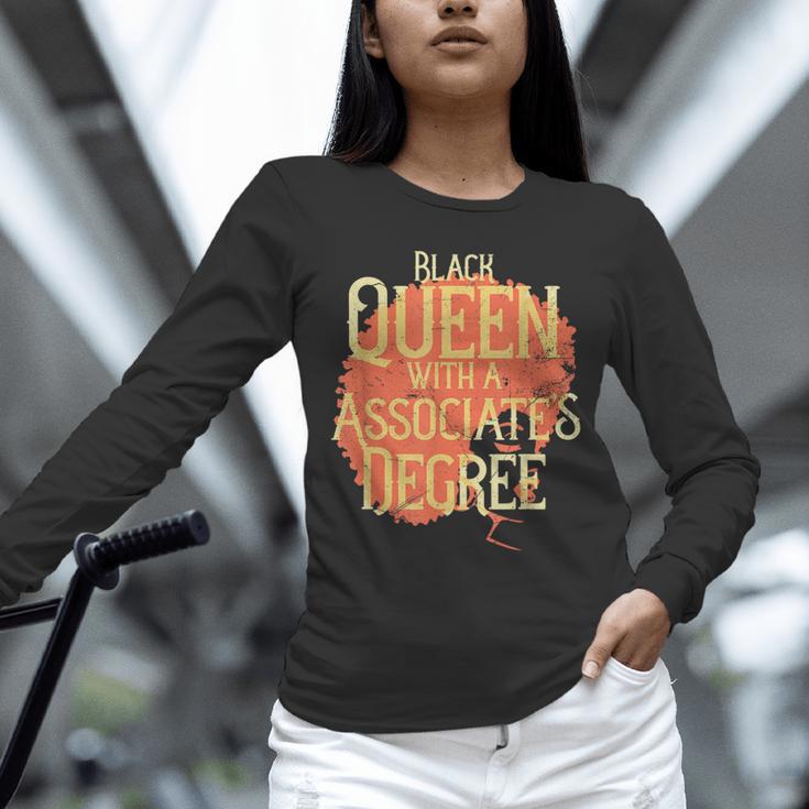 Queen Associate Degree Afrocentric GraduationShirt Unisex Long Sleeve T-Shirt
