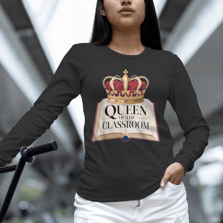 Queen Of The Classroom Appreciation Royal Crown Book Unisex Long Sleeve T-Shirt