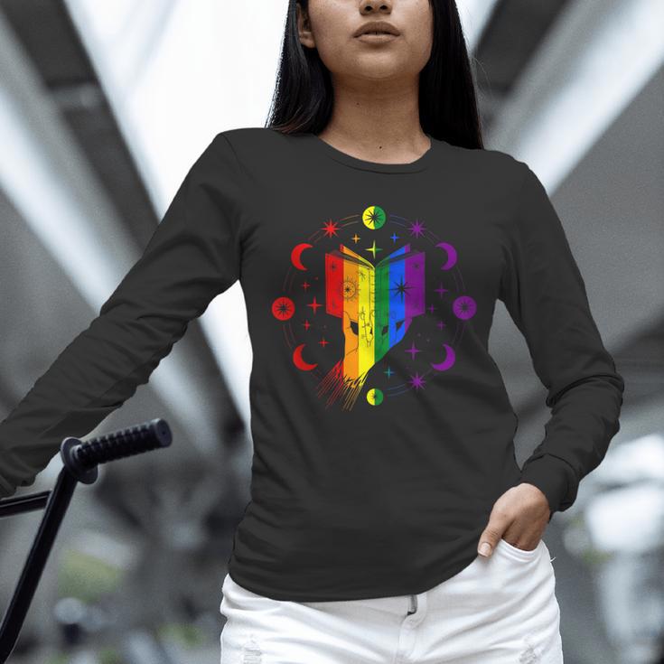 Rainbow Book With Stars And Moon Phases Gay Pride LGBT Unisex Long Sleeve T-Shirt Rainbow Book With Stars And Moon Phases Gay Pride LGBT Unisex Long Sleeve T-Shirt