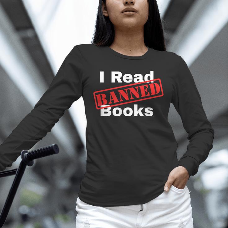 I Read Banned Books Censored Red Stamp Reading Librarian Unisex Long Sleeve T-Shirt
