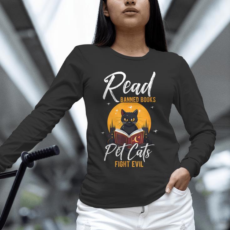 Read Banned Books Pet Cats Fight Evil Read Banned Reader Unisex Long Sleeve T-Shirt
