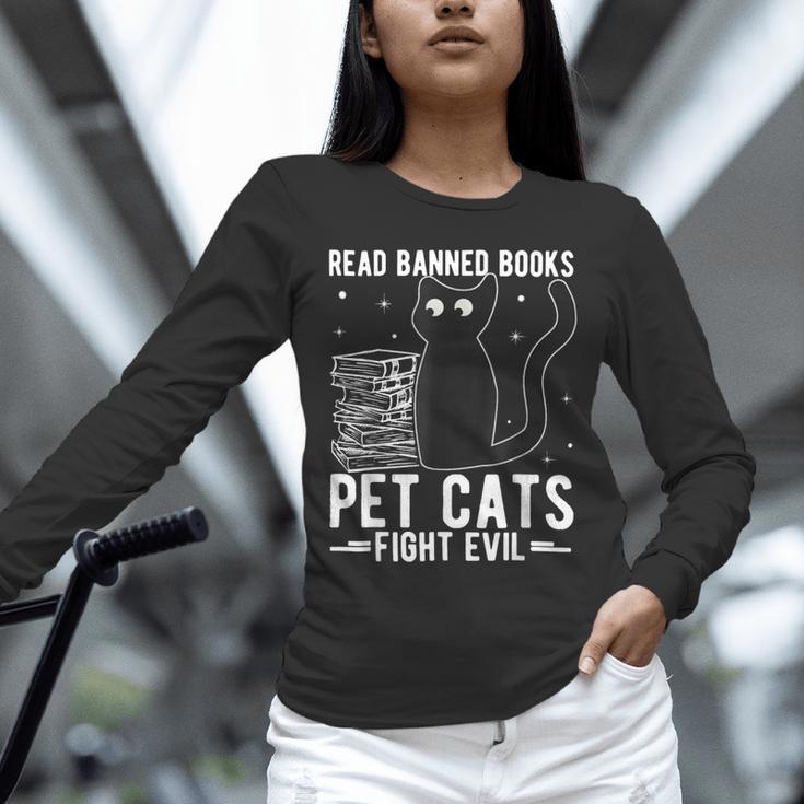Read Banned Books Pet Cats Fight Evil Read Banned Books Unisex Long Sleeve T-Shirt