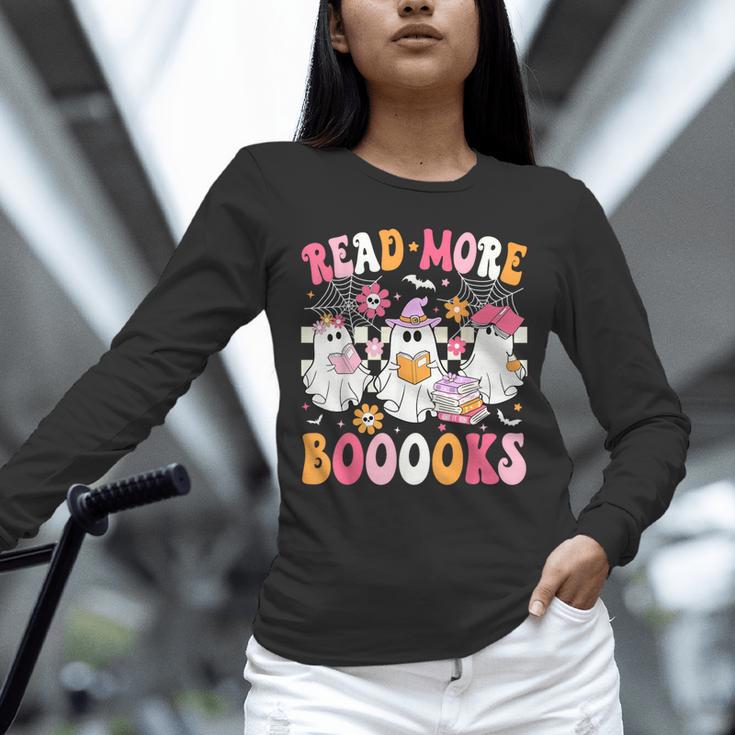 Read More Books Ghosts Reading Book Teacher Halloween Unisex Long Sleeve T-Shirt