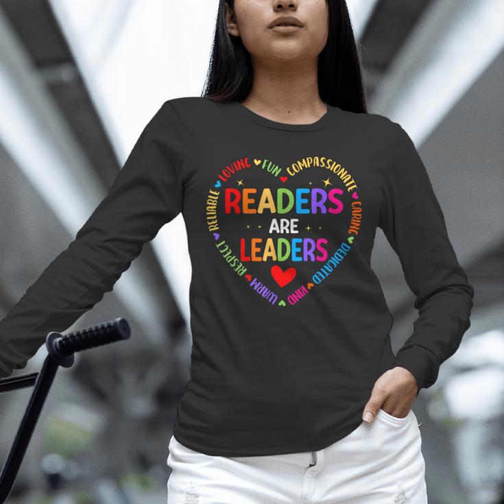 Readers Are Leaders Reading Teacher Women Kids Book Lovers Unisex Long Sleeve T-Shirt