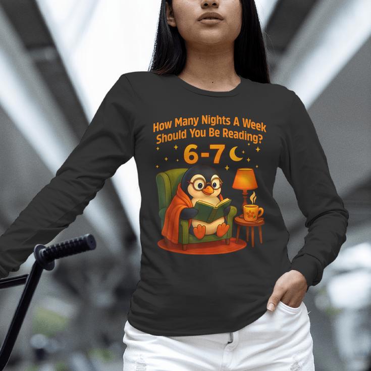 Reading 6 7 Six Seven Meme English Teacher Book Lover Unisex Long Sleeve T-Shirt