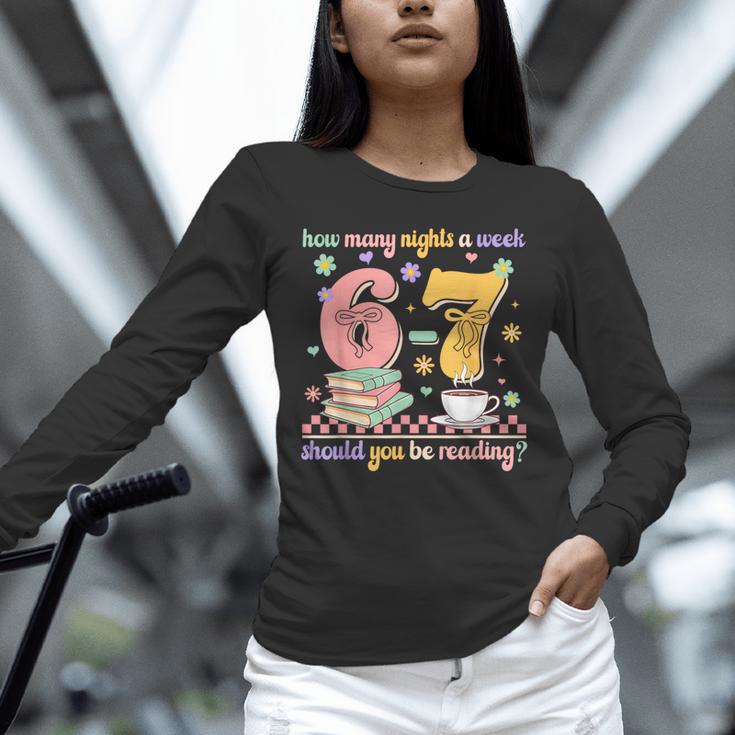 Reading 67 Teacher Six Seven Reading 6 7 Book Lover Unisex Long Sleeve T-Shirt Reading 67 Teacher Six Seven Reading 6 7 Book Lover Unisex Long Sleeve T-Shirt