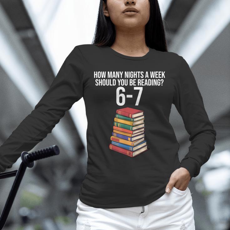 Reading Book Teacher 67 Six Seven Meme Unisex Long Sleeve T-Shirt Reading Book Teacher 67 Six Seven Meme Unisex Long Sleeve T-Shirt