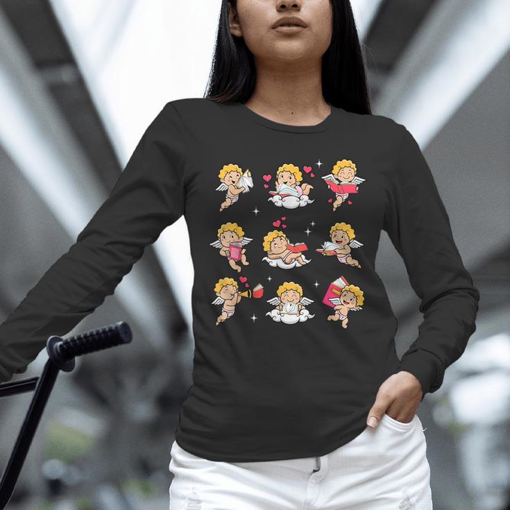 Reading Cupids Books Valentine's Day Teachers Book Lovers Unisex Long Sleeve T-Shirt