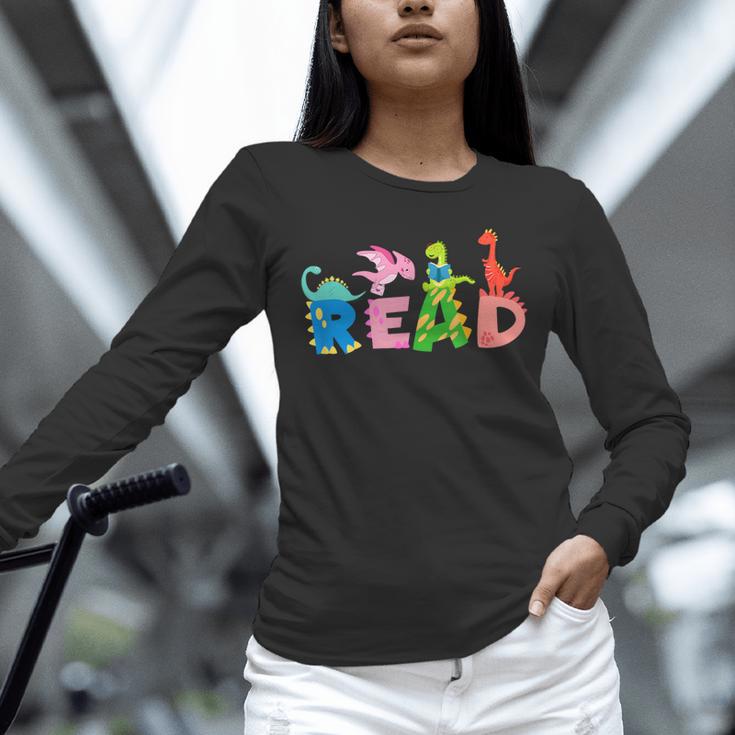 Reading DinosaurRex Dino Book Lover Unisex Long Sleeve T-Shirt Reading DinosaurRex Dino Book Lover Unisex Long Sleeve T-Shirt