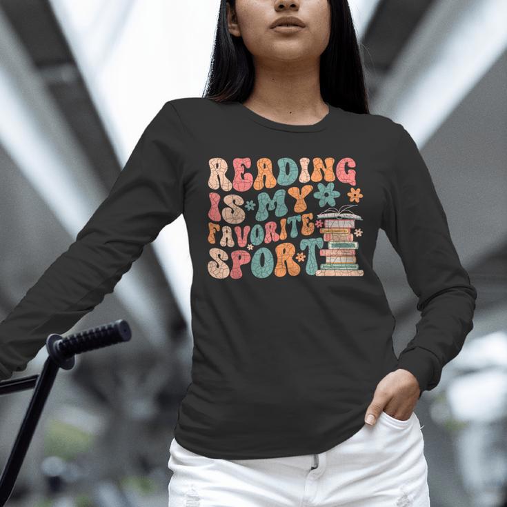Reading Is My Favorite Sport Retro Groovy Book Lovers Unisex Long Sleeve T-Shirt Reading Is My Favorite Sport Retro Groovy Book Lovers Unisex Long Sleeve T-Shirt