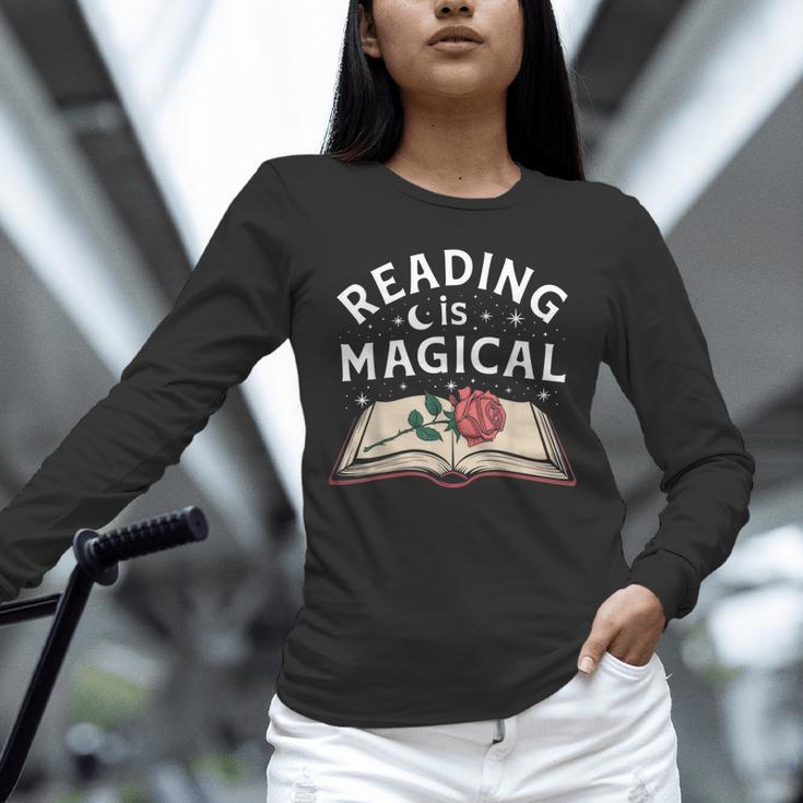 Reading Is Magical Book Lover Bookworm Librarian Library Day Unisex Long Sleeve T-Shirt