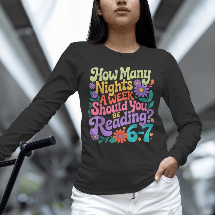 Reading Six Seven Meme Book Lover 67 Teacher 6 7 Unisex Long Sleeve T-Shirt
