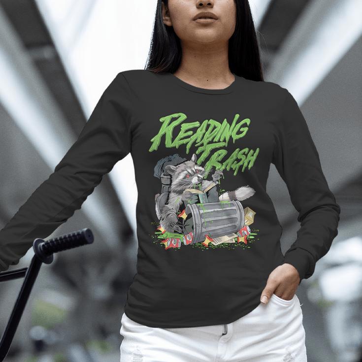 Reading Trash Racoon Bookworm Bookish Librarian Book Lover Unisex Long Sleeve T-Shirt
