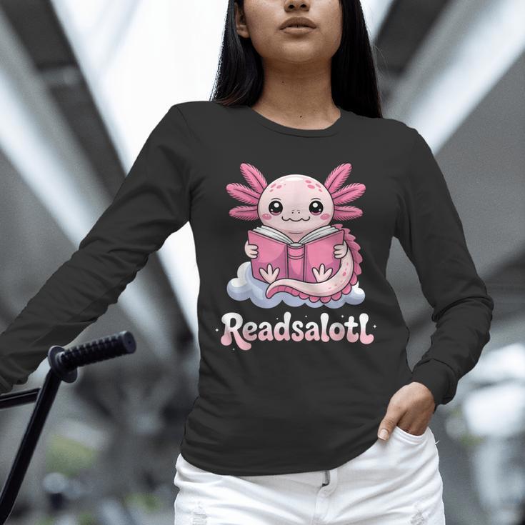Readsalotl Axolotl Reading Cute Book Lover Bookworm Unisex Long Sleeve T-Shirt Readsalotl Axolotl Reading Cute Book Lover Bookworm Unisex Long Sleeve T-Shirt