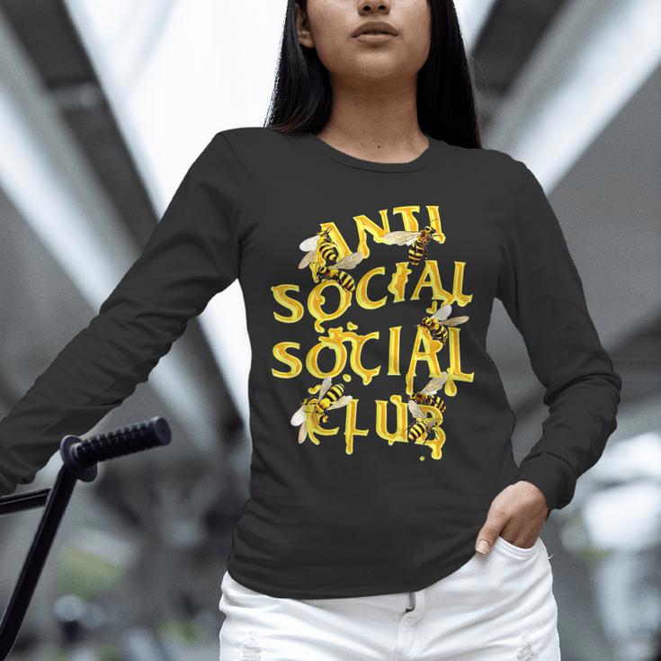 Retro Anti Social Club Bees Introvert Women Men Unisex Long Sleeve T-Shirt