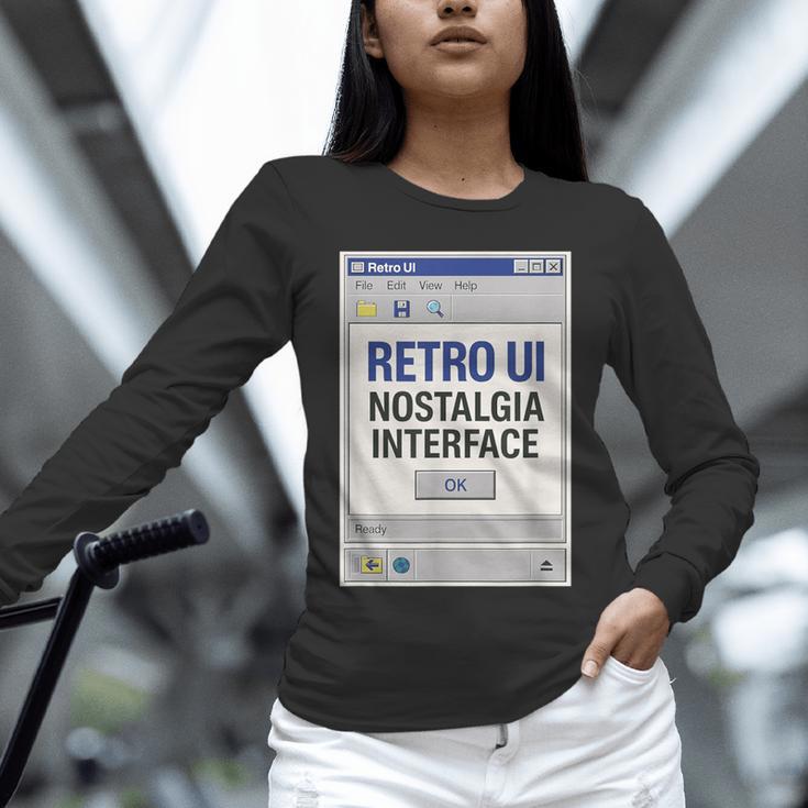 Retro Computer Dialog Box 90s Desktop Interface Nostalgia Unisex Long Sleeve T-Shirt