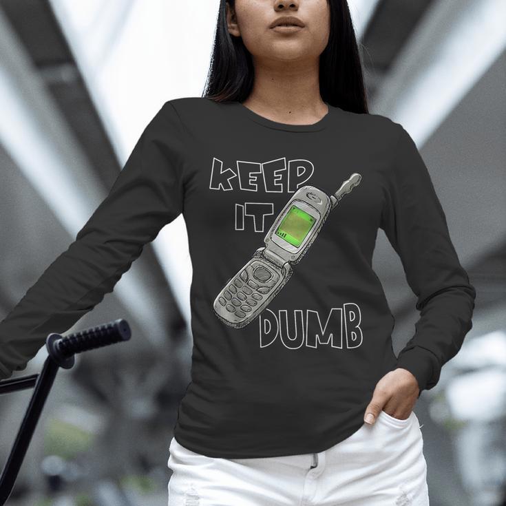Retro Dumb Flip Phone Vintage 90s Y2K Tech Nostalgia Unisex Long Sleeve T-Shirt
