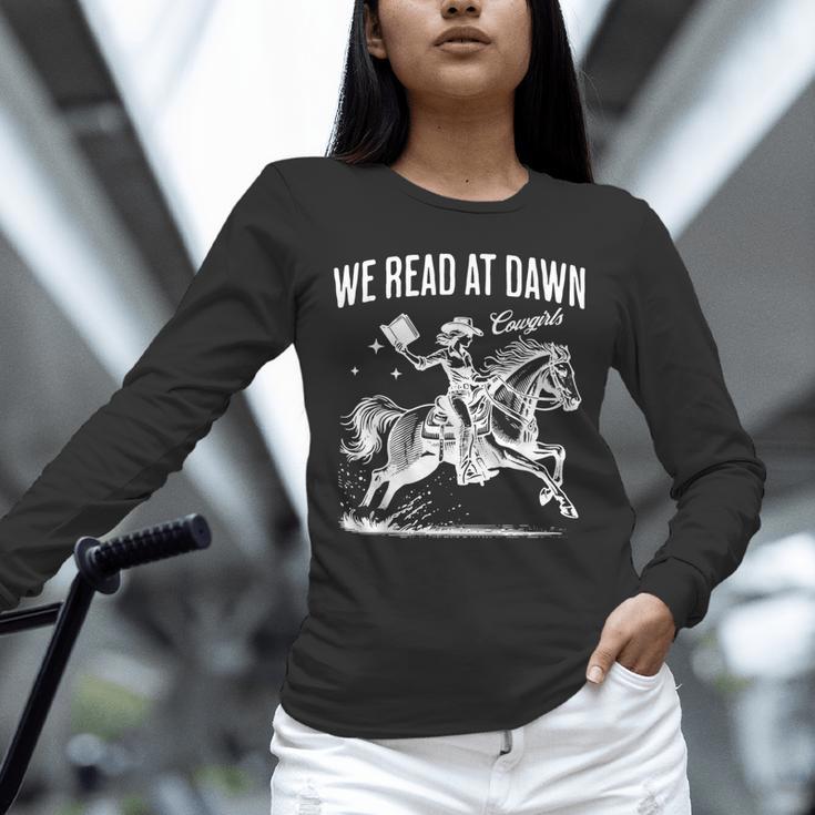 Retro We Read At Dawn Cowgirl Western Librarian Book Lover Unisex Long Sleeve T-Shirt Retro We Read At Dawn Cowgirl Western Librarian Book Lover Unisex Long Sleeve T-Shirt