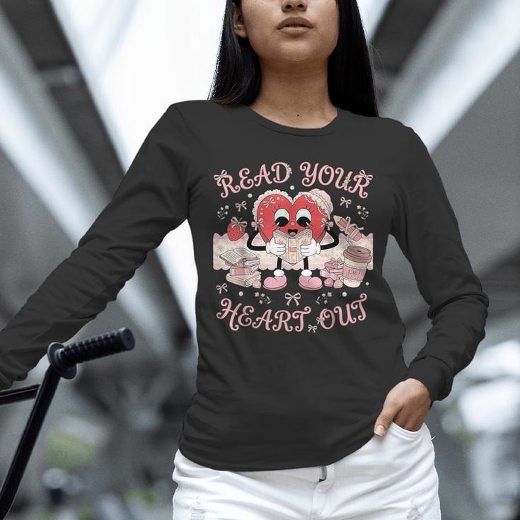 Retro Read Your Heart Out Valentine’s Day Teacher Book Lover Unisex Long Sleeve T-Shirt