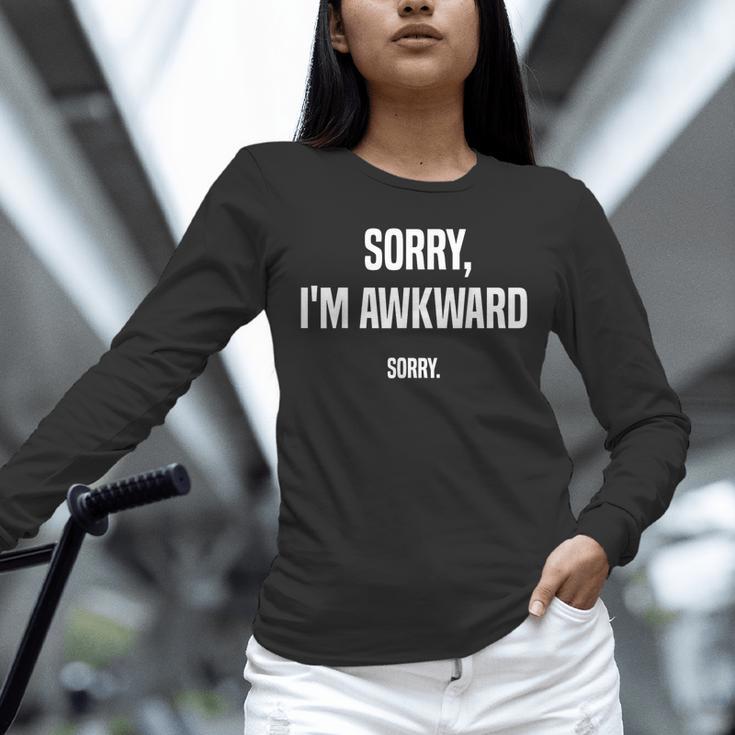 Retro Sorry I'm Awkward Sorry Introvert Awkward Unisex Long Sleeve T-Shirt