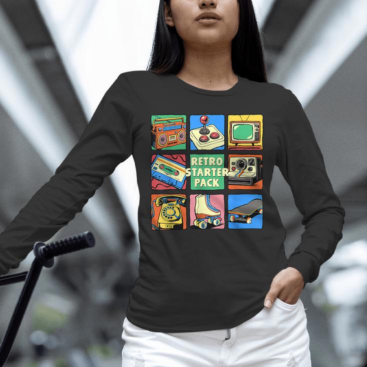 Retro Starter Pack 80s 90s Vintage Nostalgia Cassette Tape Unisex Long Sleeve T-Shirt