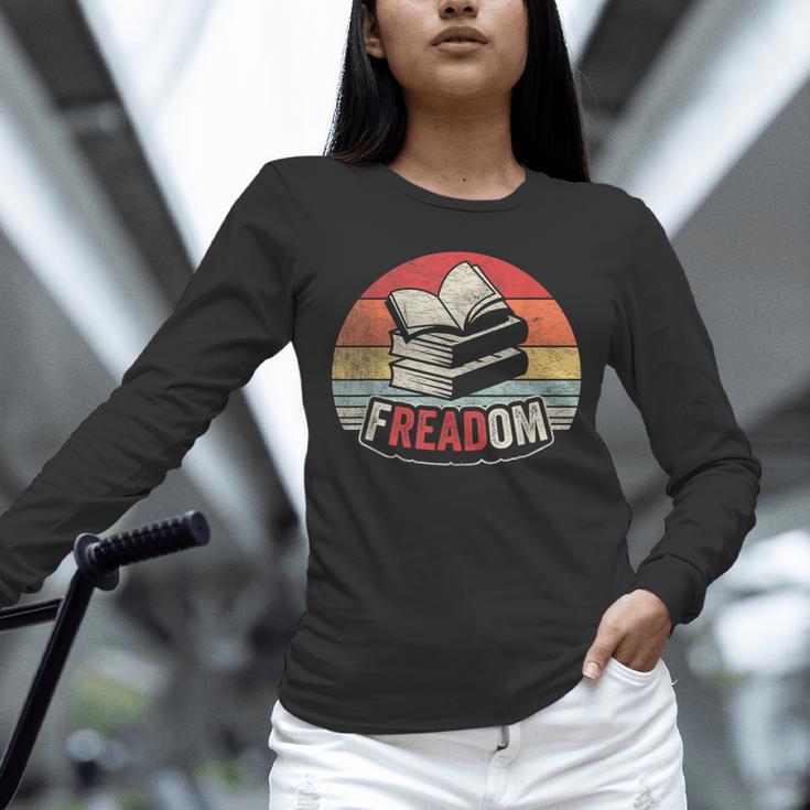 Retro Vintage FREADom Anti Ban Books Freedom To Read Unisex Long Sleeve T-Shirt Retro Vintage FREADom Anti Ban Books Freedom To Read Unisex Long Sleeve T-Shirt