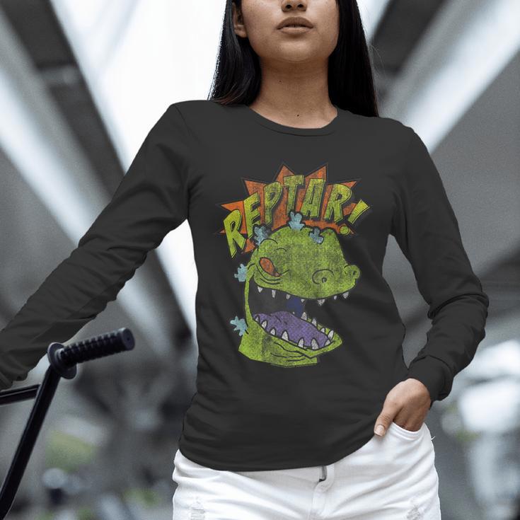 Rugrats Reptar Distressed Comic Book Style Cartoon Unisex Long Sleeve T-Shirt