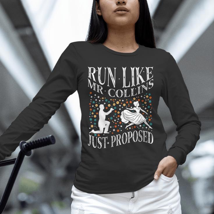Run Like Mr Collins Just Proposed Vintage Book Quote Unisex Long Sleeve T-Shirt