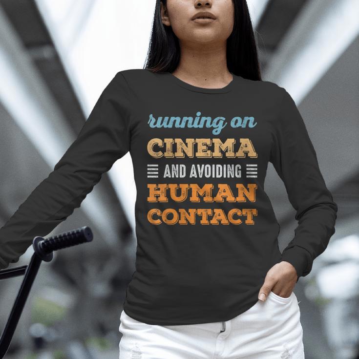 Running On Cinema Social Introvert Humor Vintage Unisex Long Sleeve T-Shirt