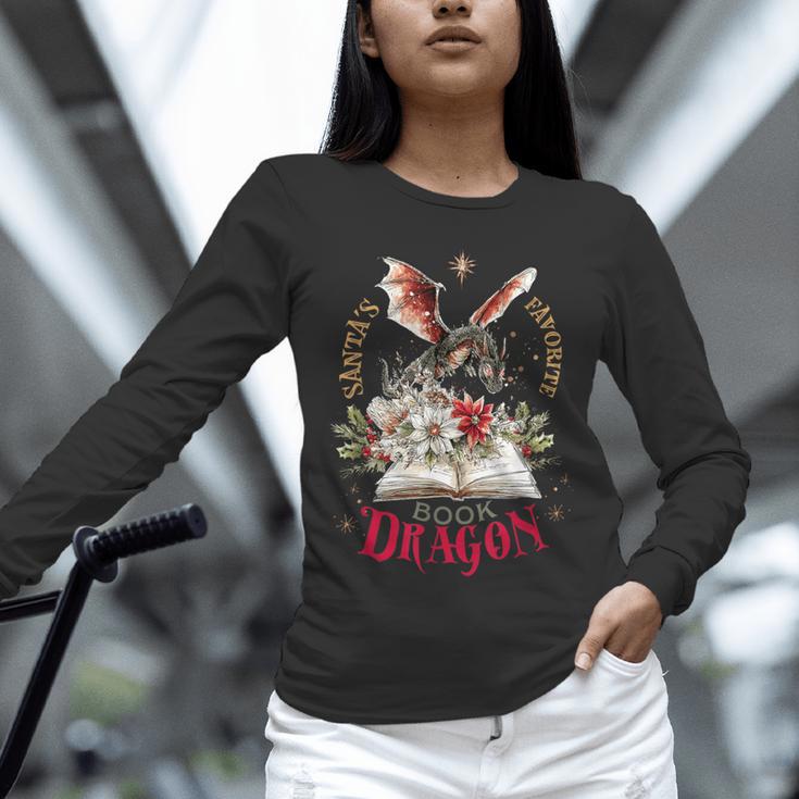 Santa's Favorite Book Dragon Christmas Magic Unisex Long Sleeve T-Shirt