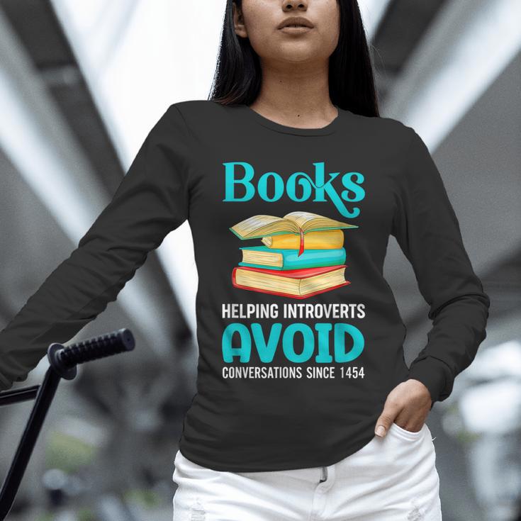 Sarcastic Books Anti Social Introvert Book Conversation Unisex Long Sleeve T-Shirt Sarcastic Books Anti Social Introvert Book Conversation Unisex Long Sleeve T-Shirt