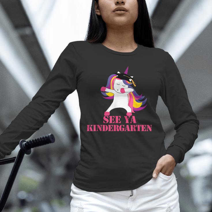 See Ya Kindergarten DABBING Unicorn Graduation Meme Unisex Long Sleeve T-Shirt