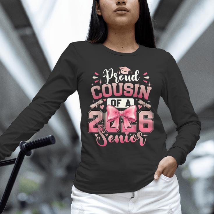 Senior 2026 Class Of 26 Coquette Pink Bow Graduation Cousin Unisex Long Sleeve T-Shirt