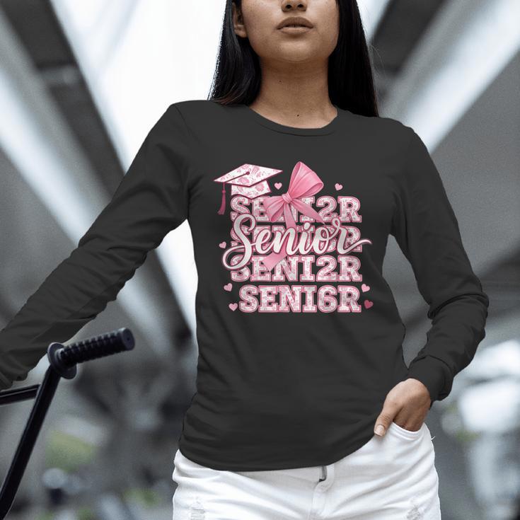 Senior 2026 Class Of 2026 Cute Coquette Pink Bow Graduation Unisex Long Sleeve T-Shirt