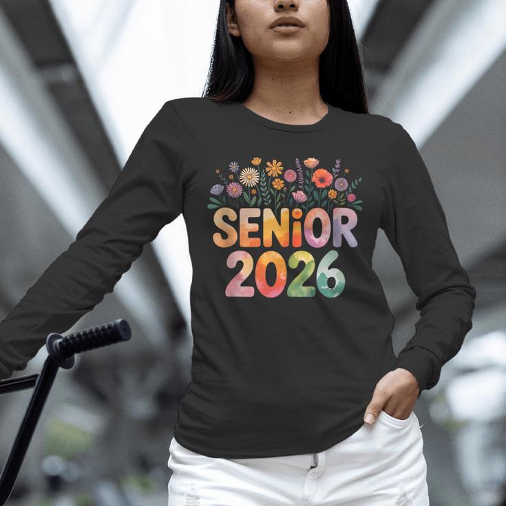 Senior 2026 Groovy Retro Grad Class Of 2026 Graduation Kids Unisex Long Sleeve T-Shirt