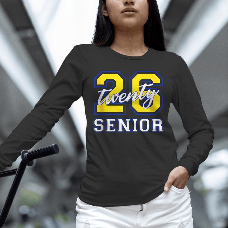 Senior Class 2026 Graduation Yellow Blue Letters Unisex Long Sleeve T-Shirt