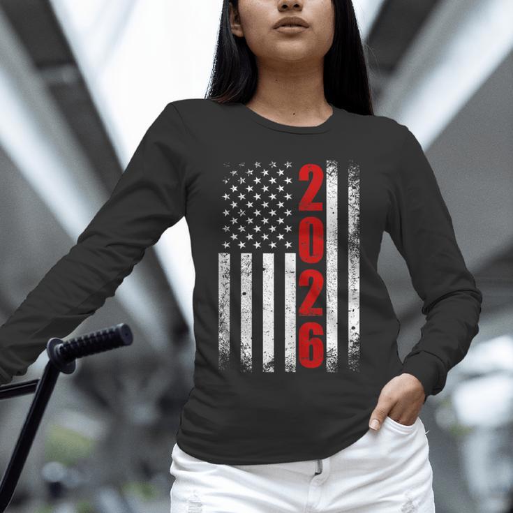 Senior Class Of 2026 Patriotic American USA Flag Graduation Unisex Long Sleeve T-Shirt