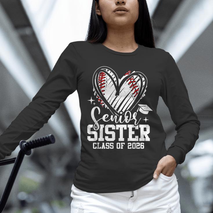 Senior Sister Class Of 2026 Baseball Graduation Heart Unisex Long Sleeve T-Shirt