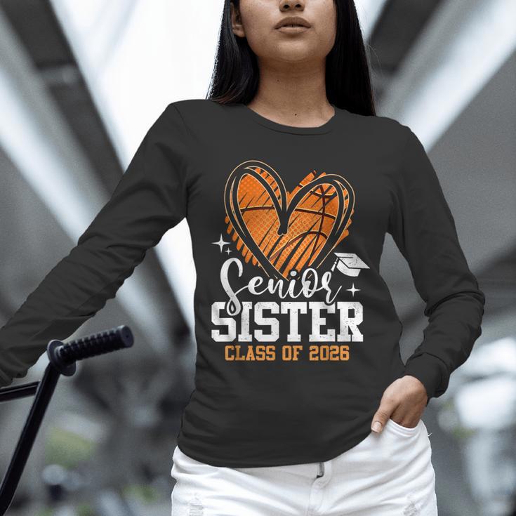 Senior Sister Class Of 2026 Basketball Graduation Heart Unisex Long Sleeve T-Shirt