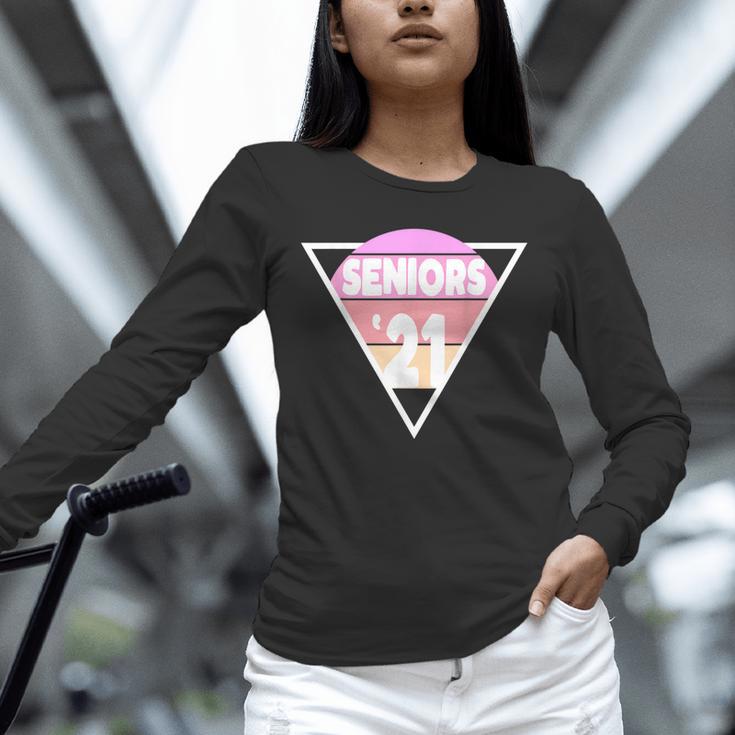 Seniors 2021 For Her Him Retro 21 Graduation Class Unisex Long Sleeve T-Shirt