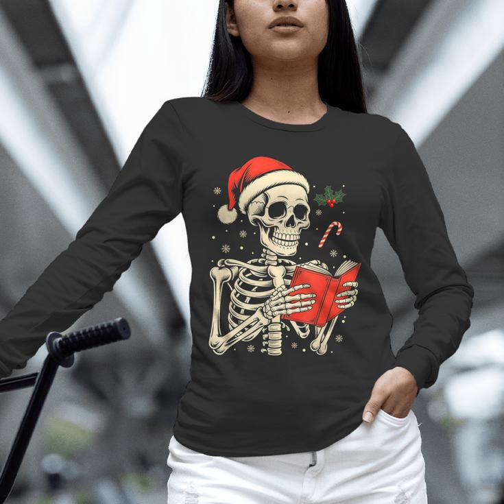 Skeleton Reading Book Christmas Teacher Librarian Book Lover Unisex Long Sleeve T-Shirt Skeleton Reading Book Christmas Teacher Librarian Book Lover Unisex Long Sleeve T-Shirt