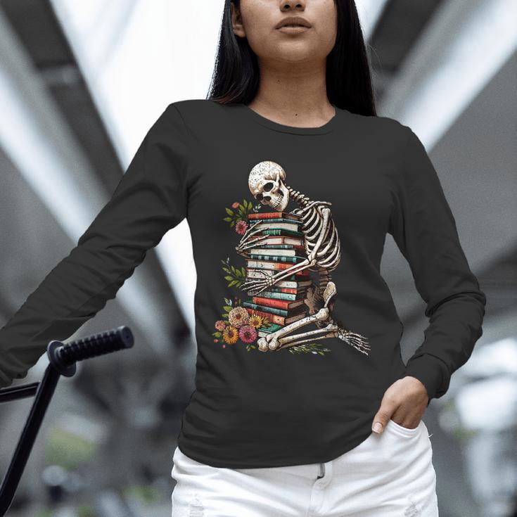 Skeleton Reading Book Halloween Bookworm Bibliophile Reader Unisex Long Sleeve T-Shirt Skeleton Reading Book Halloween Bookworm Bibliophile Reader Unisex Long Sleeve T-Shirt