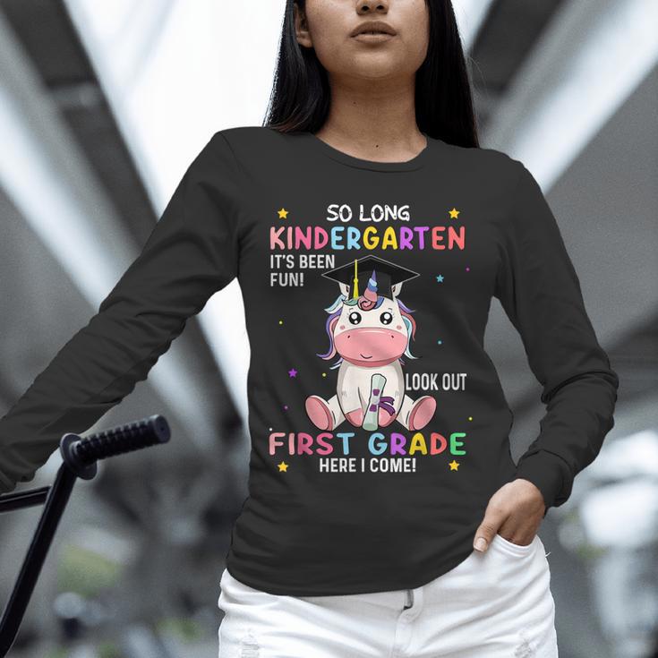 So Long Kindergarten Graduation Class 2025 Unicorn Girls Unisex Long Sleeve T-Shirt