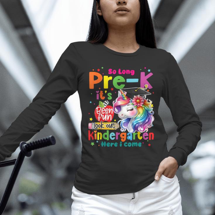 So Long Prek Pre-K Graduation Graduate Unicorn Kids Girls Unisex Long Sleeve T-Shirt