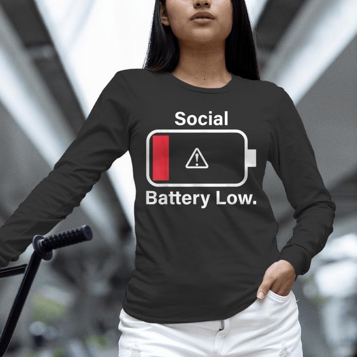 Social Battery Low Anti-Social Introvert Unisex Long Sleeve T-Shirt Social Battery Low Anti-Social Introvert Unisex Long Sleeve T-Shirt