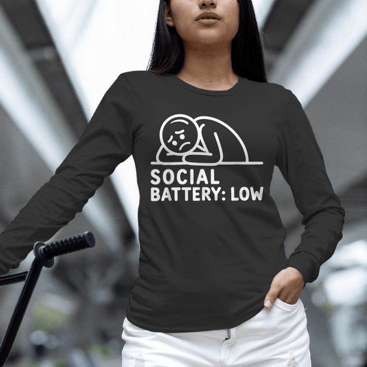 Social Battery Low Apparel Introvert Humor Unisex Long Sleeve T-Shirt